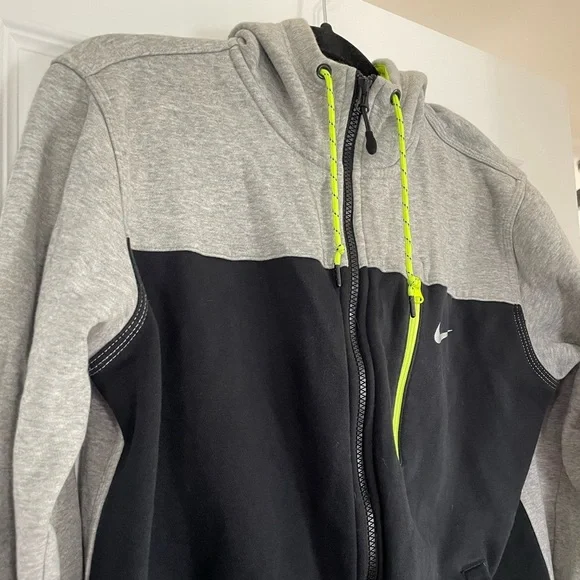 Nike Colorblock Tech Hoodie, black and grey with neon accents, men’s medium - Picture 2 of 7